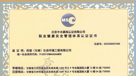 職業(yè)健康安全管理體系認(rèn)證證書